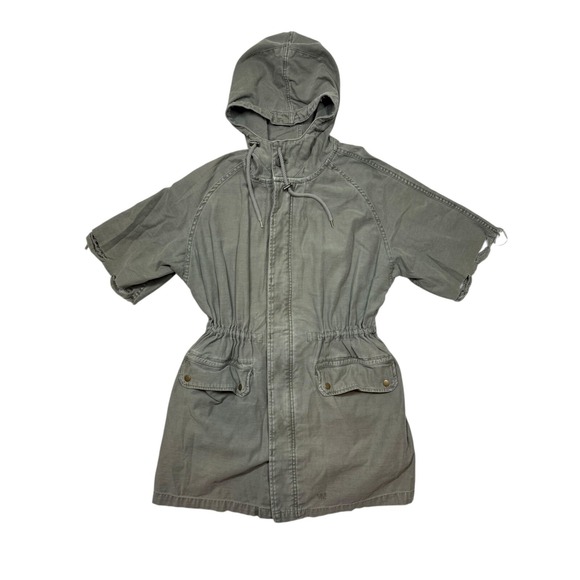 Free People Jackets & Blazers - Free People Womens Green Reworked Army Hooded Gorpcore Utility Jacket Size XS